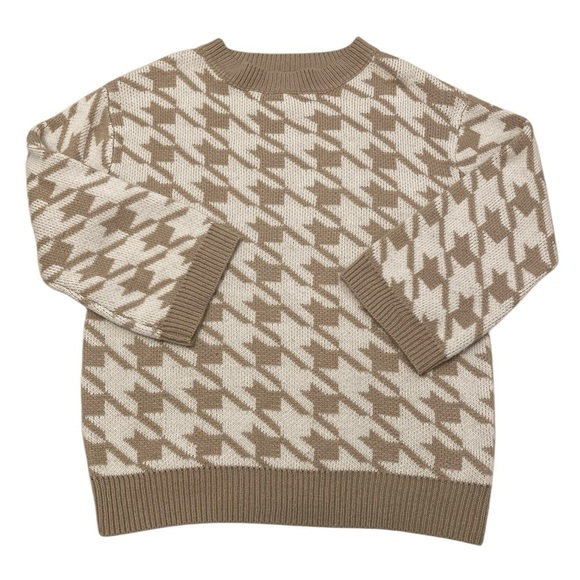 Princess Polly Sachi Houndstooth Sweater, Tan & Cream, Beige, Women’s M / L - Picture 1 of 8
